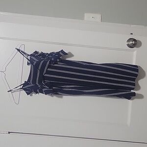 Persaya women's Navy blue&white striped mini dress. SizeXS. Spaghetti strap.